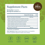 Youtheory Mushroom Stress Complex — etiquette: gélules véganes sans gluten faciles à prendre.