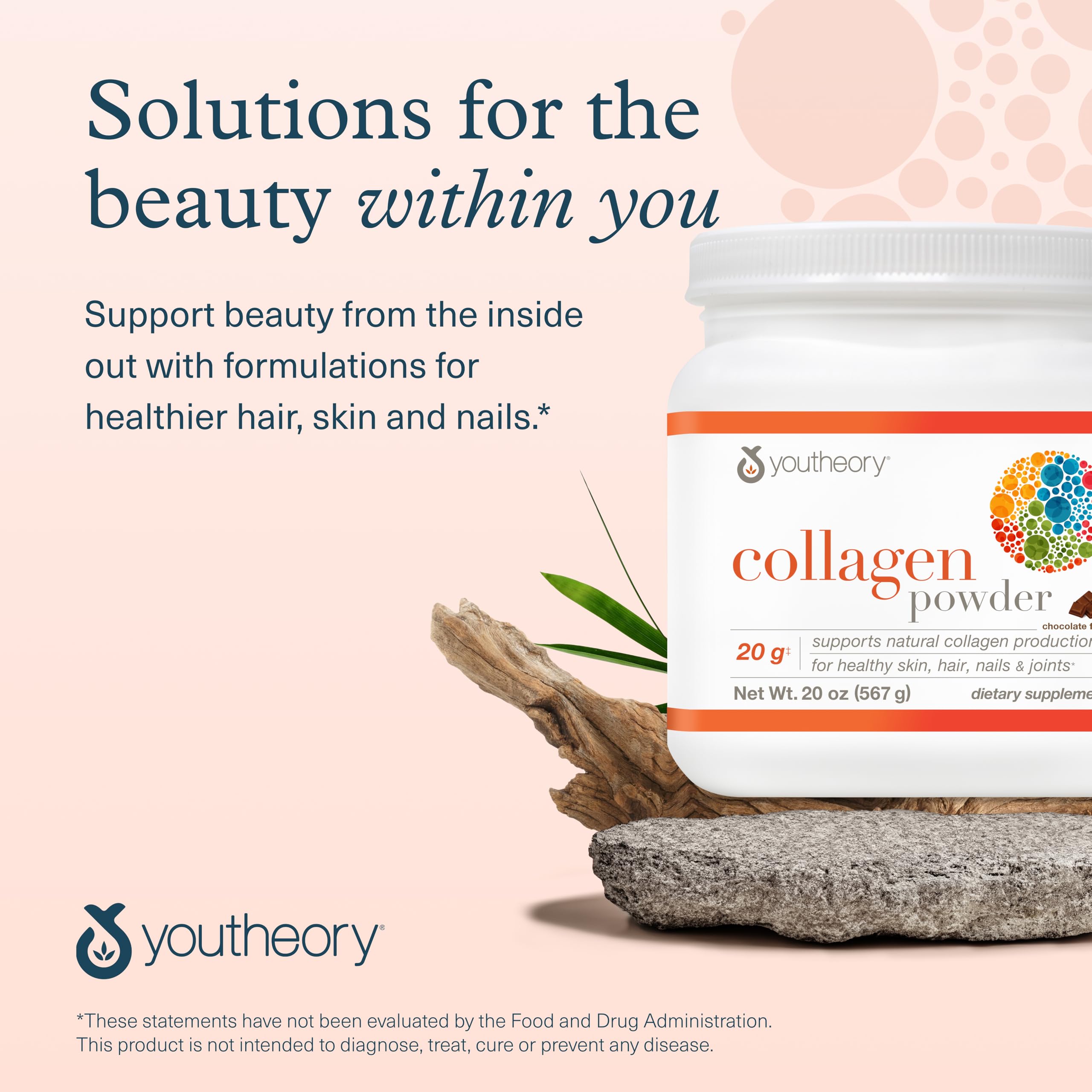 Poudre collagene Youtheory enrichie vitamine C et biotine pour apport quotidien