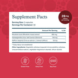 Ingrédients Youtheory Saffran: Ashwagandha et Rhodiola pour un équilibre potentiellement soutenu.