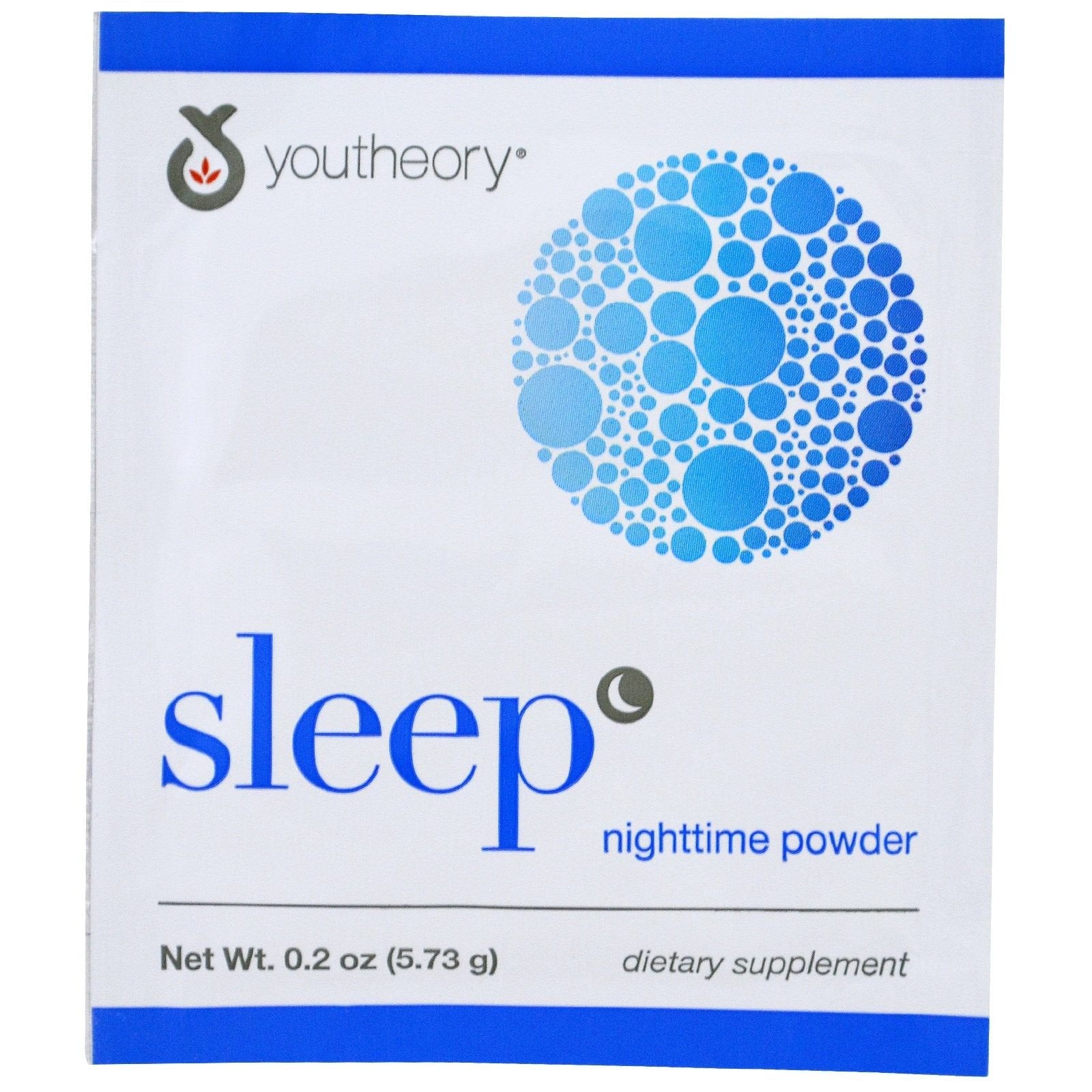 Youtheory Sommeil Poudre dans un verre d'eau citron-lime, favorise l'endormissement rapide