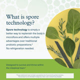 Youtheory Spore Probiotic — étiquette montrant FOS et XOS, prébiotiques utiles.