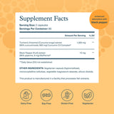Gélules Youtheory Turmeric Extra Strength visibles dans la bouteille, absorption améliorée.