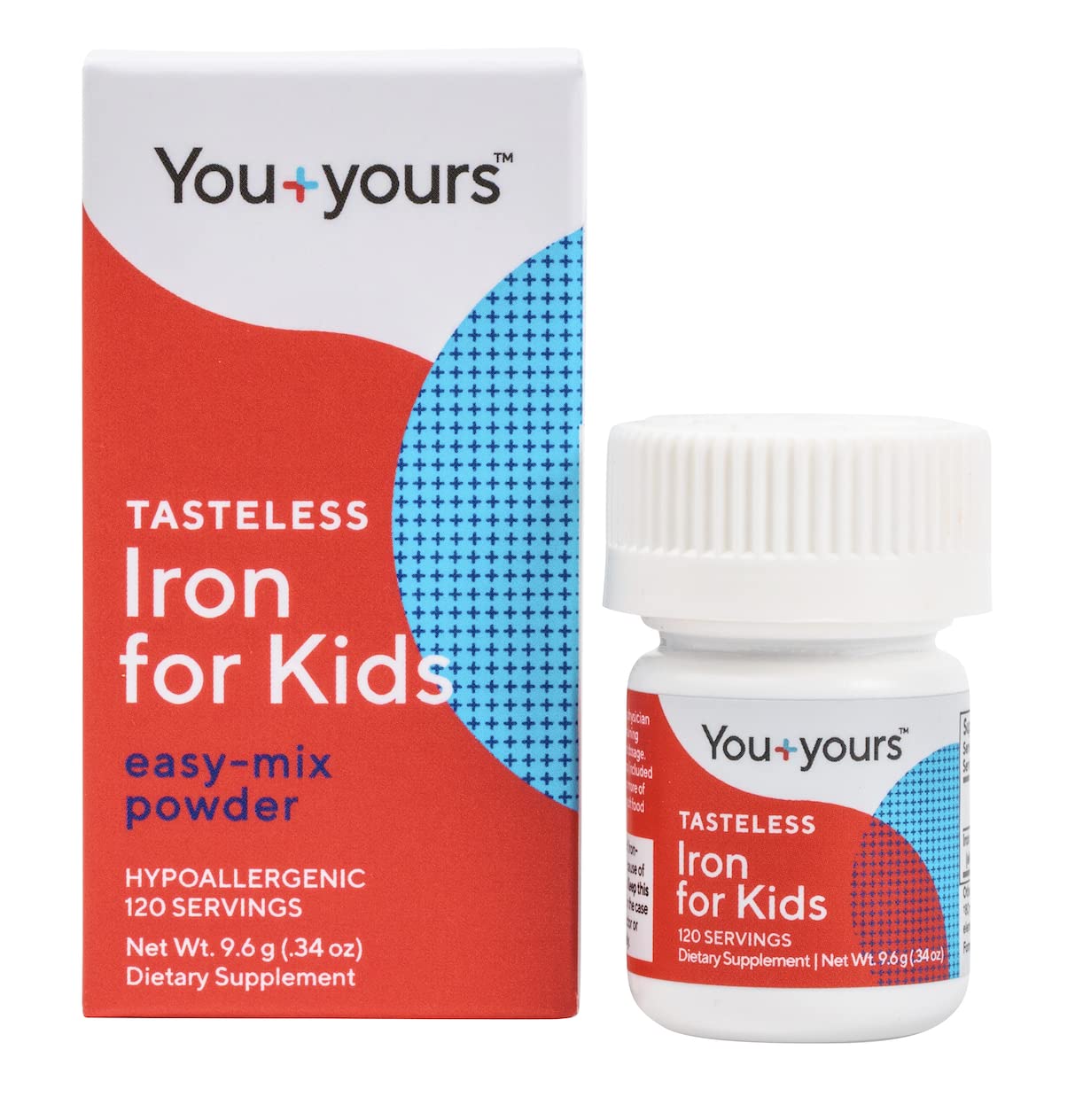 Youyours fer sans goût pour enfant – poudre facile à ajouter dans une boisson.