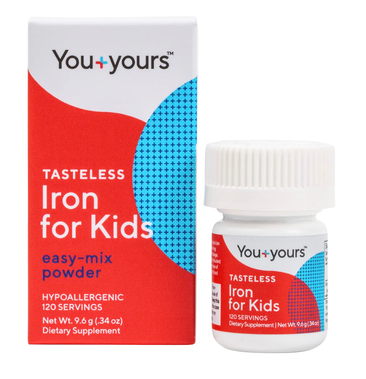 Youyours fer sans goût pour enfant – poudre facile à ajouter dans une boisson.