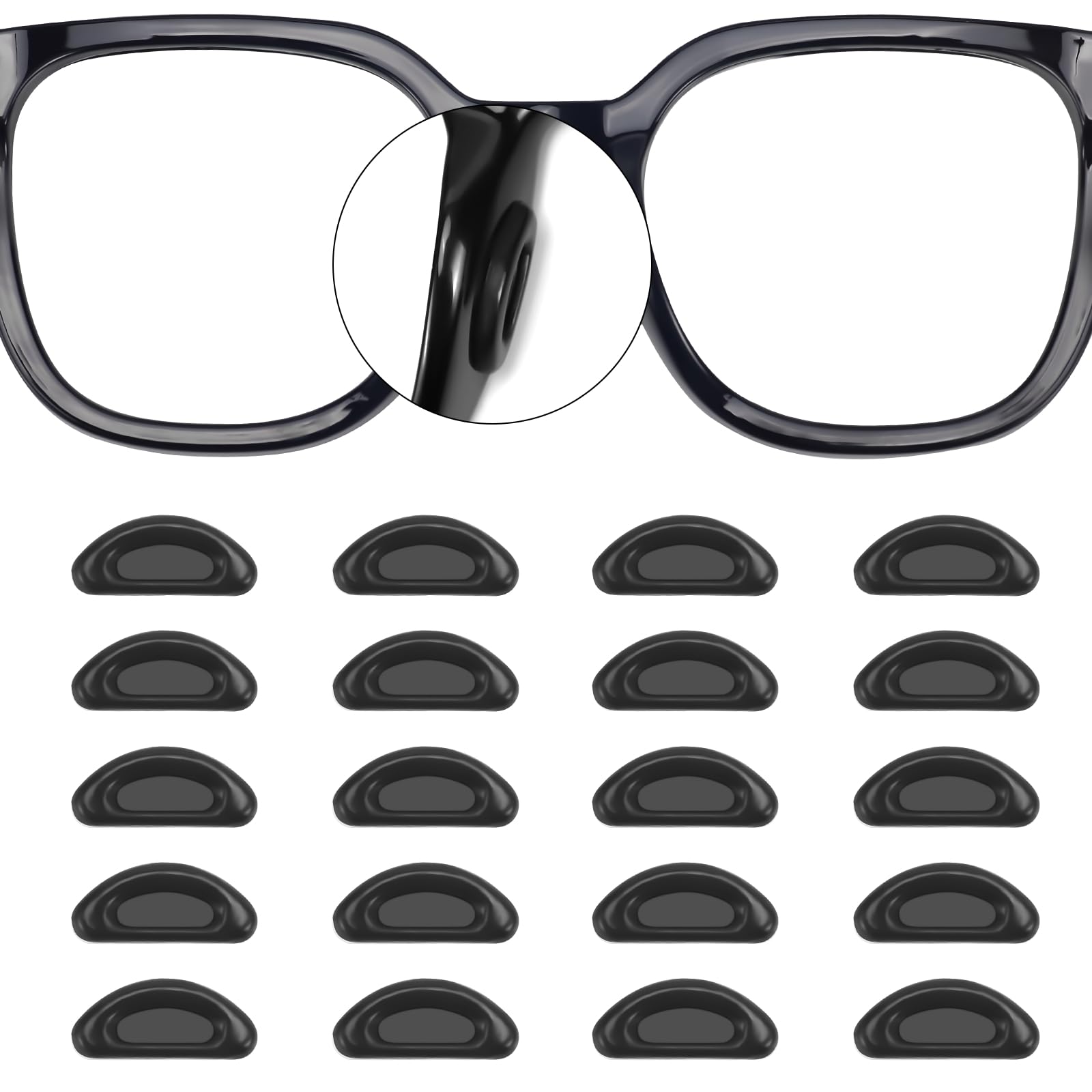 YR coussins nez silicone adhésifs, confort universel pour lunettes