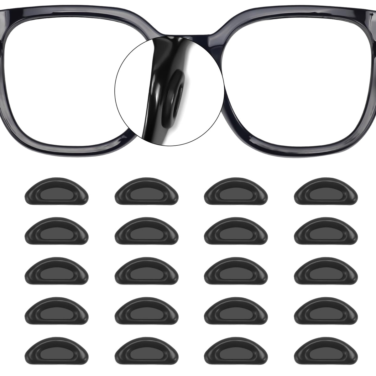 YR coussins nez silicone adhésifs, confort universel pour lunettes