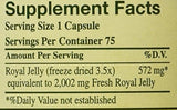 Étiquette gelée royale YS Eco Bee Farms, informations produit utiles.