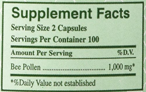 Capsules de pollen YS ECO Bee Farms, pratique quotidienne pour l'apport naturel.