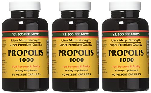 Capsules Propolis 1000 de YS Eco Bee Farms, faciles à avaler au quotidien.