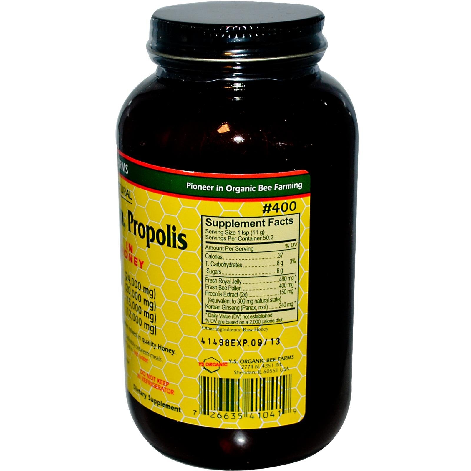 YS Gelée Royale – mélange miel et ingrédients: nutriments pour la journée.