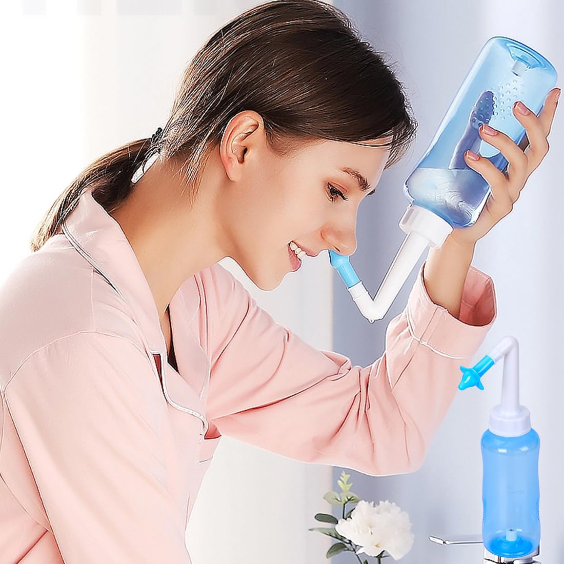 Ensemble deux buses du Neti Pot pour toute la famille.