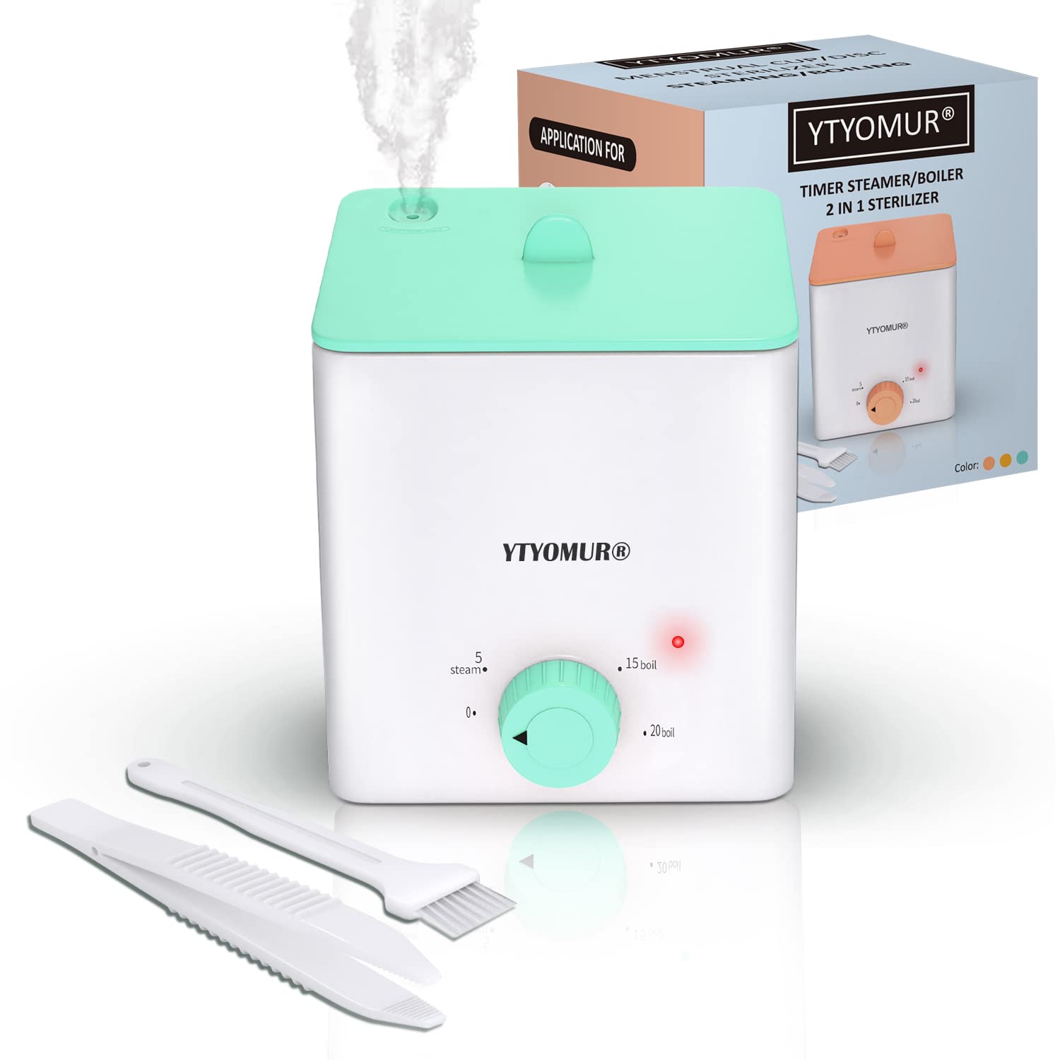 Stérilisateur YTYOMUR pour coupes menstruelles, mode vapeur rapide et pratique.
