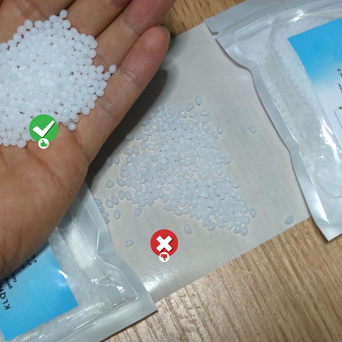 Billes thermoformées Yuehao Provision pour des restaurations temporaires naturelles.