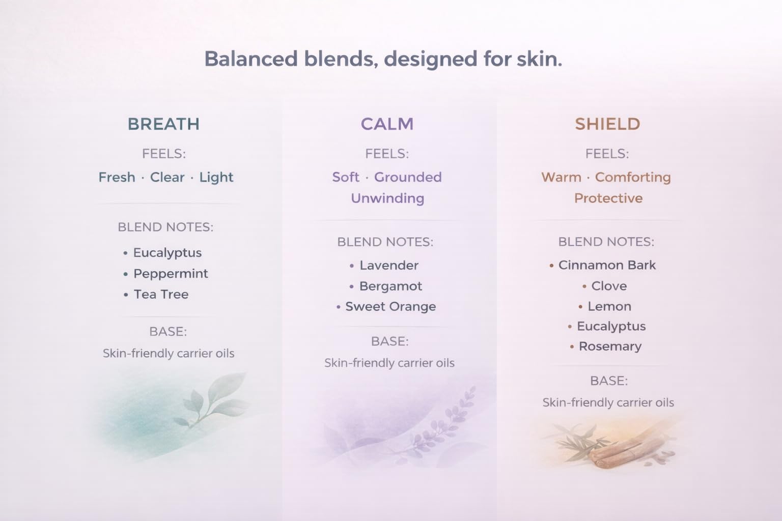 Yuganify Breathe et Calm, textures douces pour usages rapides.