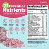 Gommes multivitamines enfants YUM-V'S au goût raisin, prise facile.