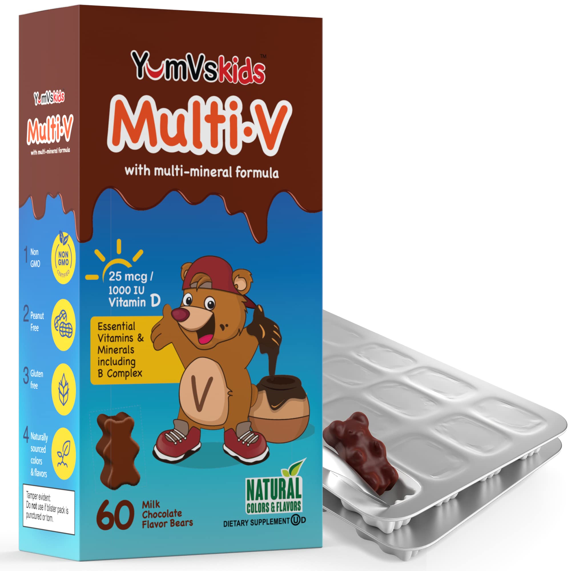 YUM-V'S ours chocolatés certification kosher clairement indiquée sur l'emballage