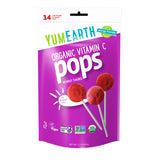 YumEarth Vitamine-C Pops emballage, collation sûre et sans allergènes.