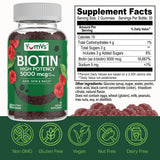Rangée de gommes YumVs Biotine, prise quotidienne framboise
