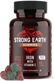 Gommes YUM-V'S Strong Earth, bouteille raisin, faciles à prendre pour le fer et la vitamine C.