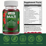 Tableau nutritionnel clair YumVs Teen Multivitamin, aide à planifier l’apport quotidien.