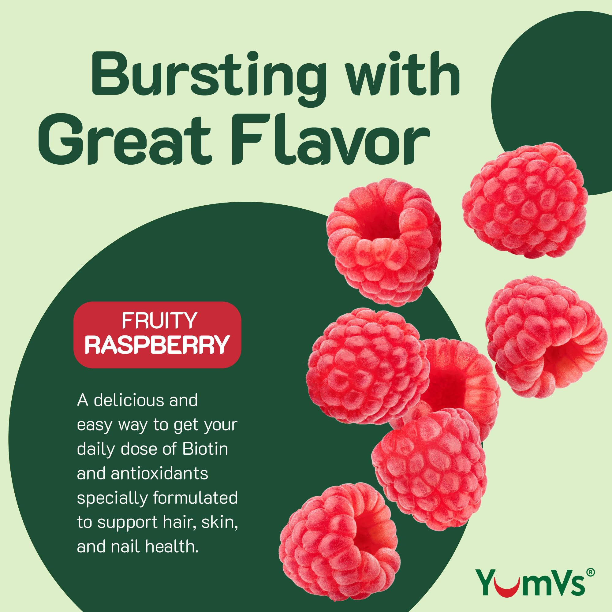 Étiquette YumVs indiquant sans OGM et sans allergènes.