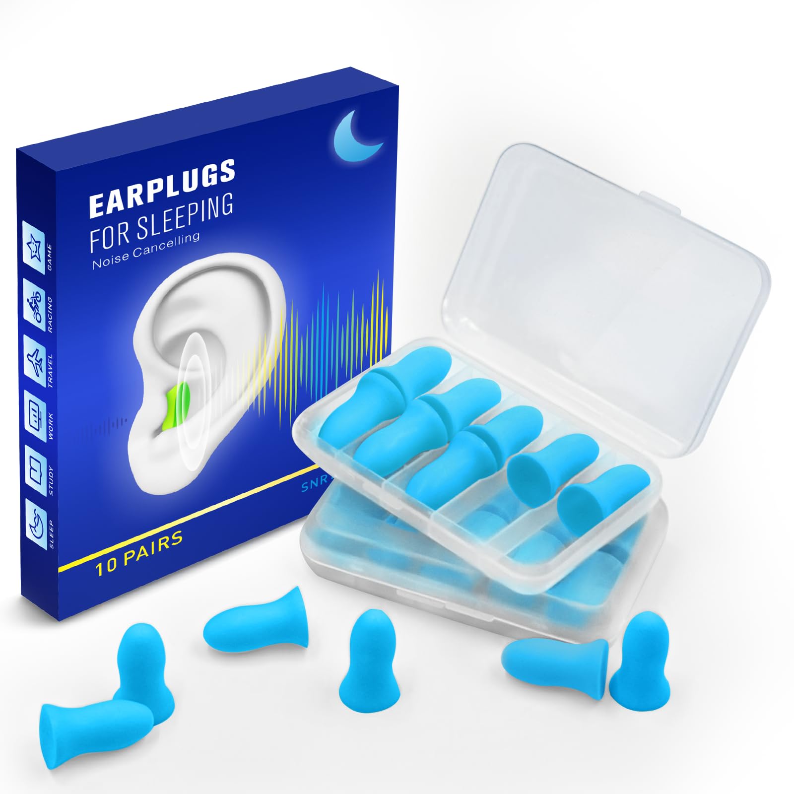 Bouchons d'oreilles Yunaeduo pour dormir, réduction 40 dB.