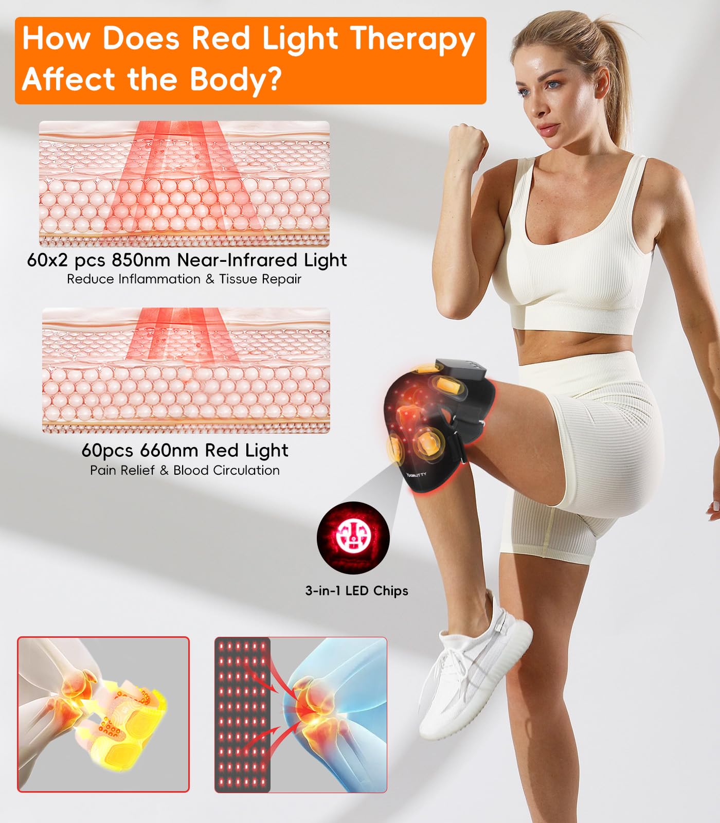YUQBLITTY genou: massage 360° pour relaxation profonde.