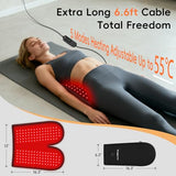 Tapis YuQBLITTY Lumière Rouge déployé couvrant dos et cuisses pour chaleur enveloppante.
