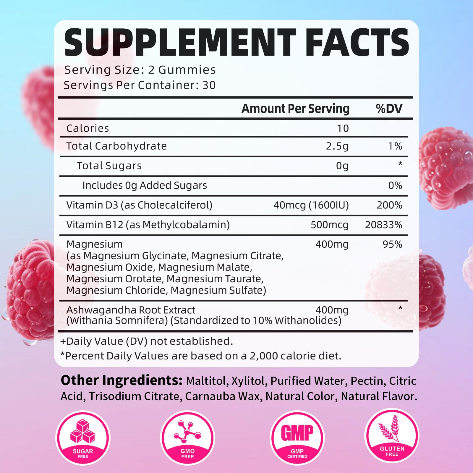 Gommes Yuulai saveur framboise – prise facile et agréable.