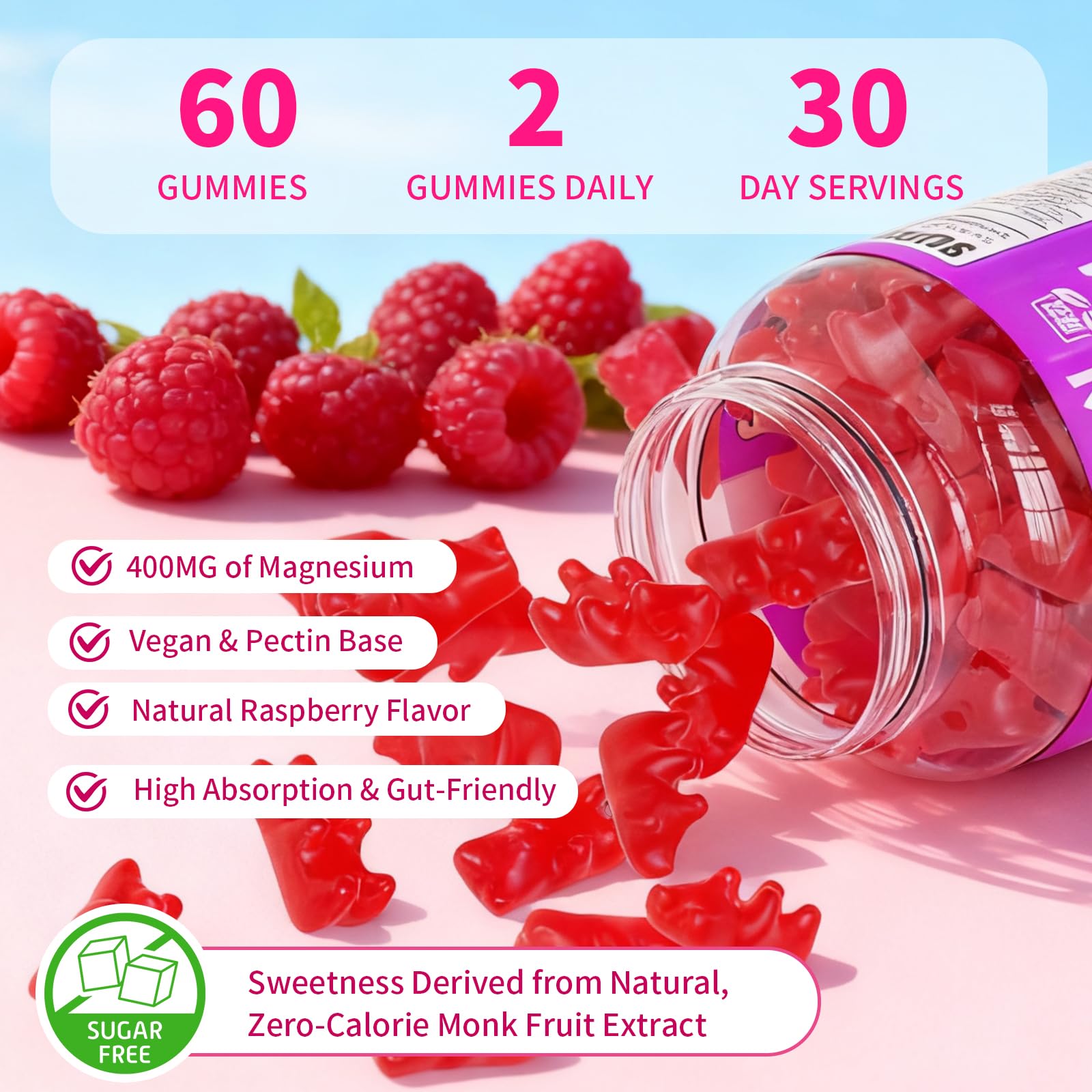 Gommes Yuulai saveur framboise – plaisir lors de votre routine bien-être.