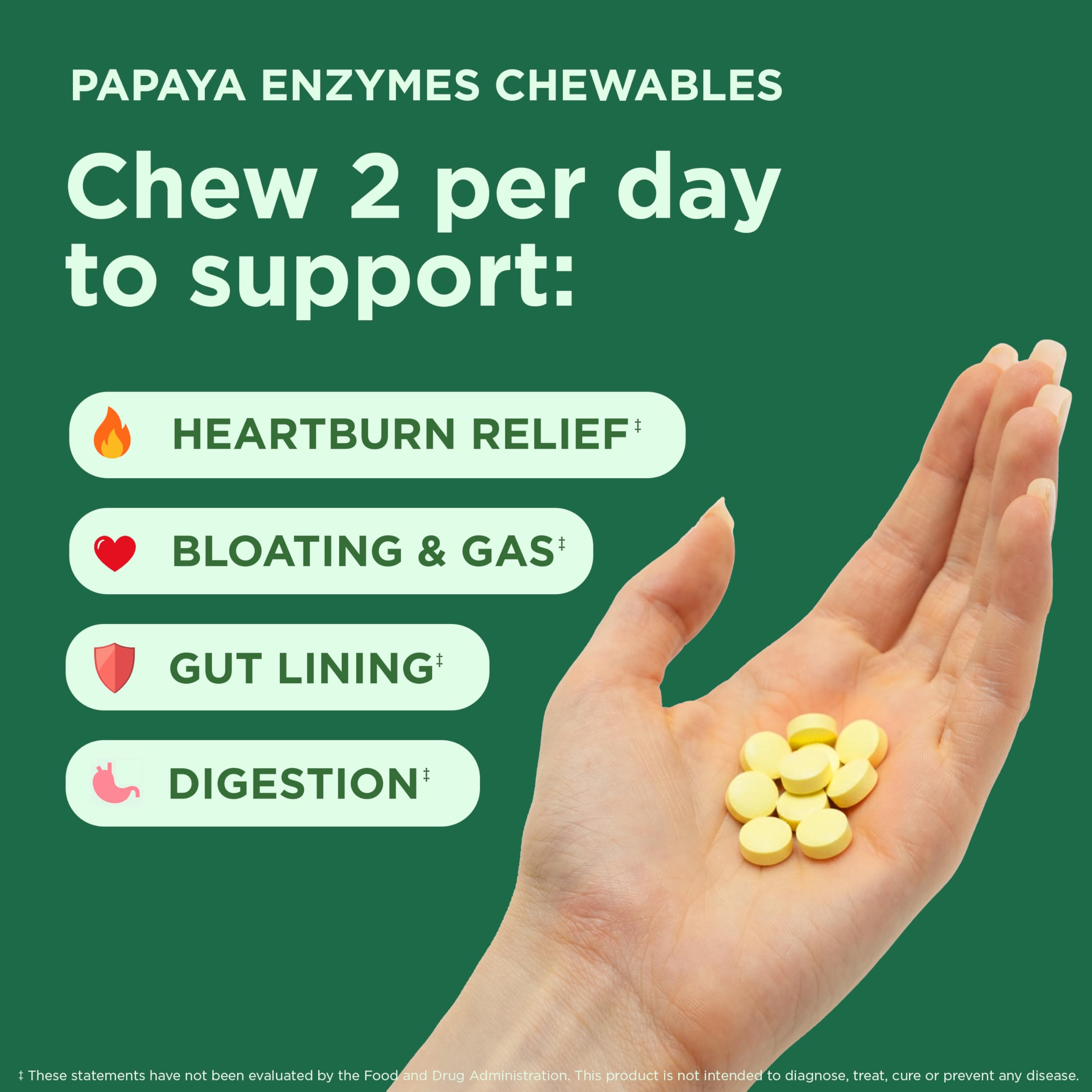 Yuve naturals tablettes papaye a croquer parfaites apres repas pour confort digestif