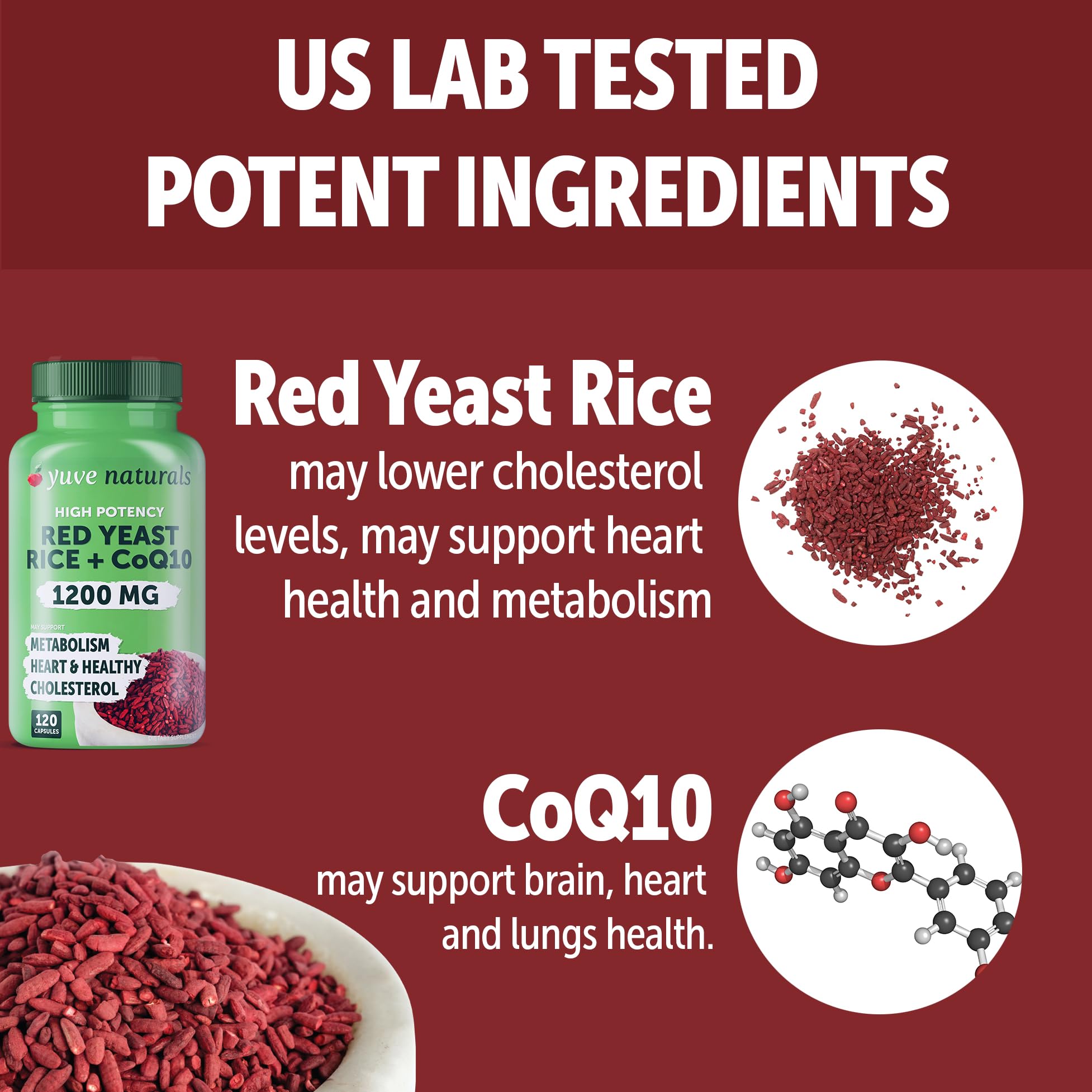 Capsules Yuve riz rouge levure pour consommation quotidienne facile.
