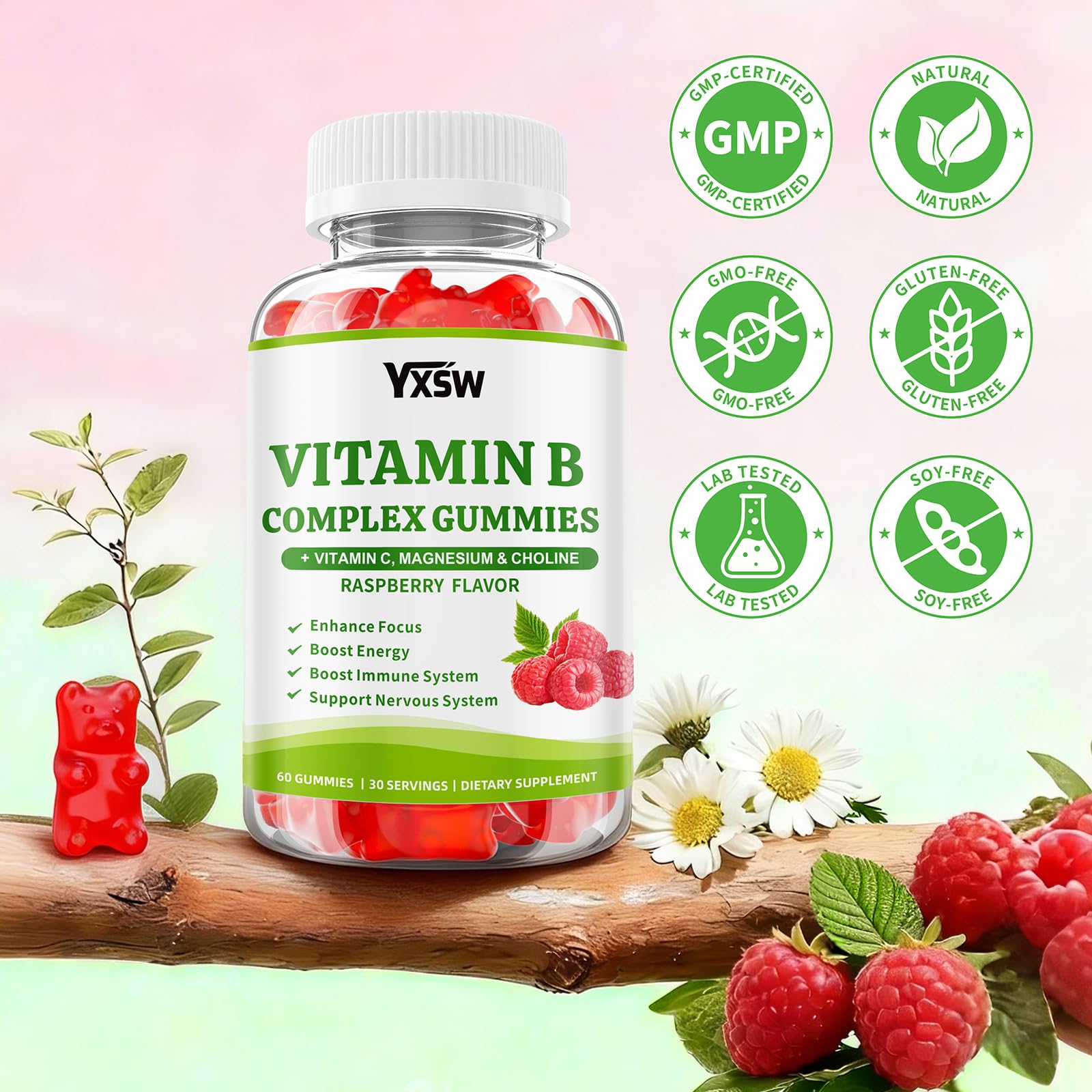 YXSW Complexe B gommes framboise consigne de conservation et stockage.