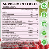 Gommes cortisol framboise YXSW, flacon élégant, aide potentielle à la concentration et à la relaxation.