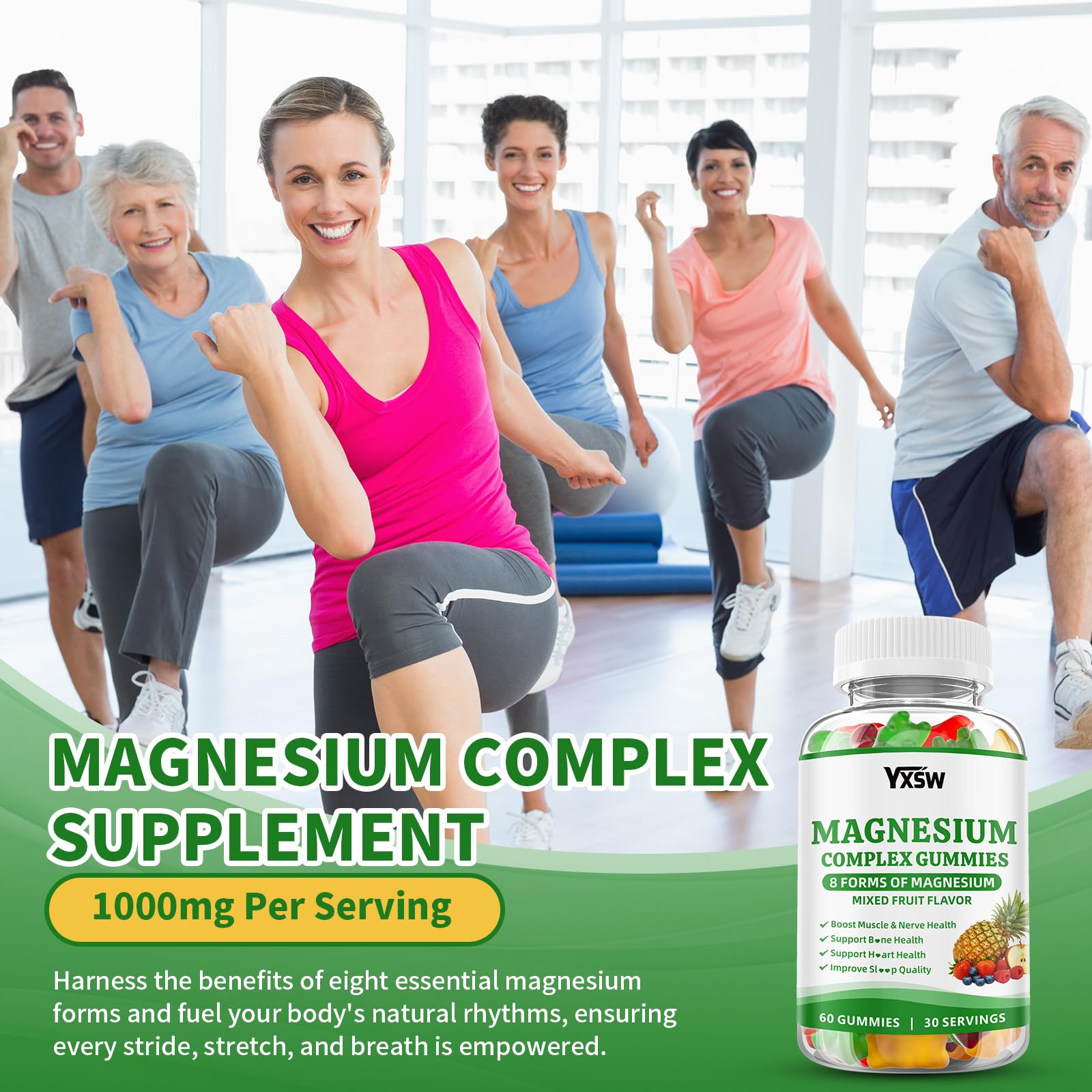 YXSW Magnésium Complexe – saveurs fruits agréable pour une pause bien-être.