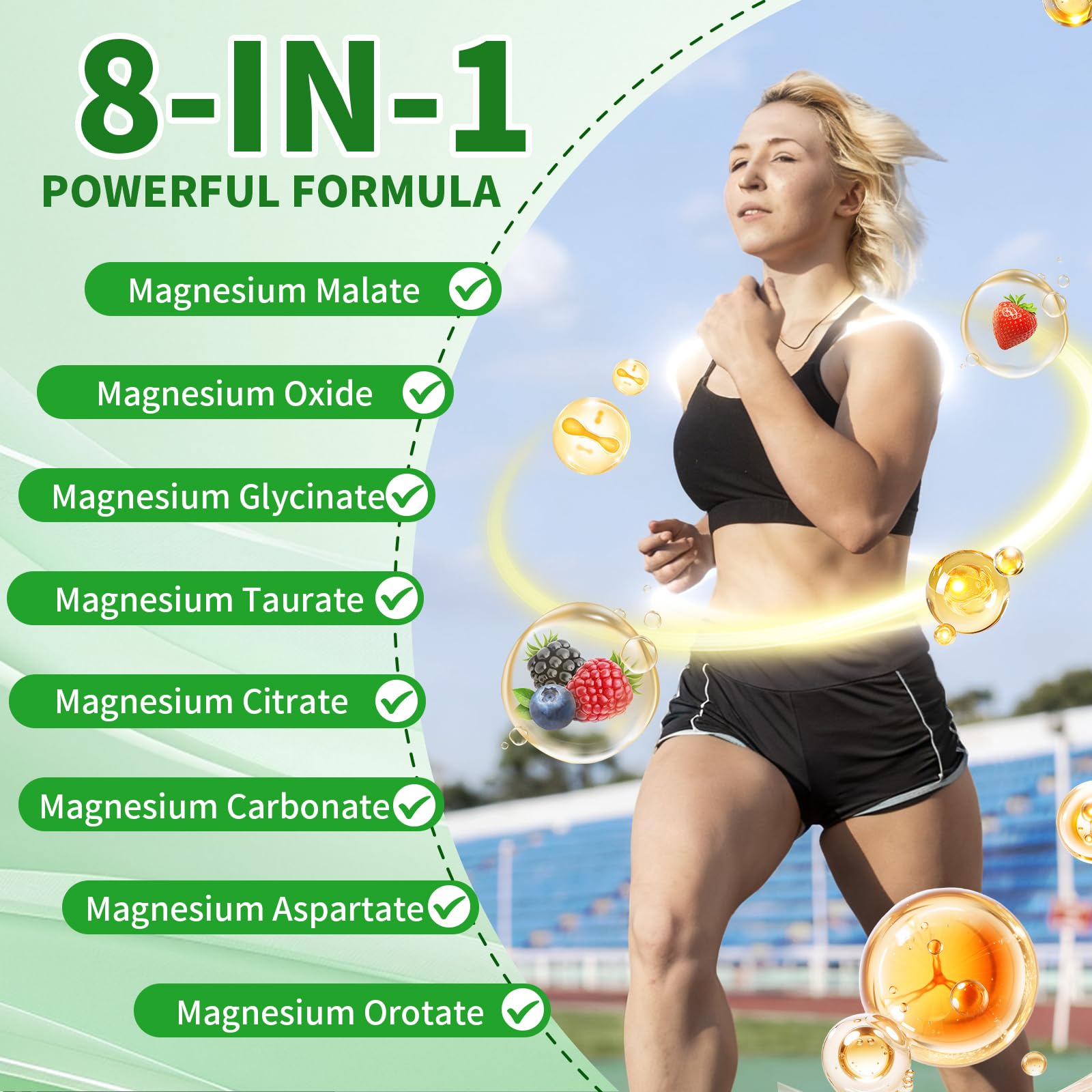 YXSW Magnésium Complexe – soutient les nerfs et la récupération musculaire.