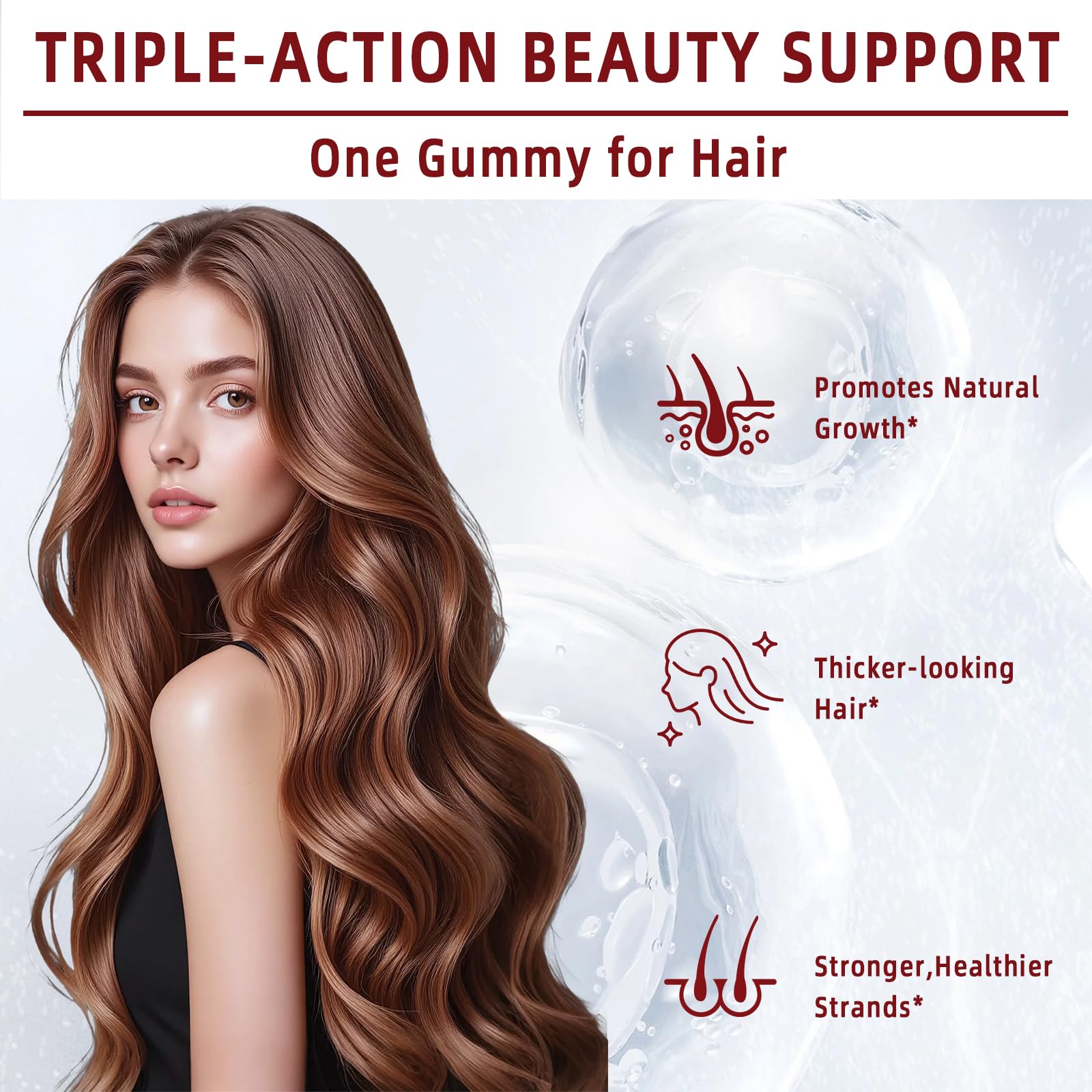 YYLLYY bonbons gélifiés biotine et silice: nutriments essentiels pour cheveux.