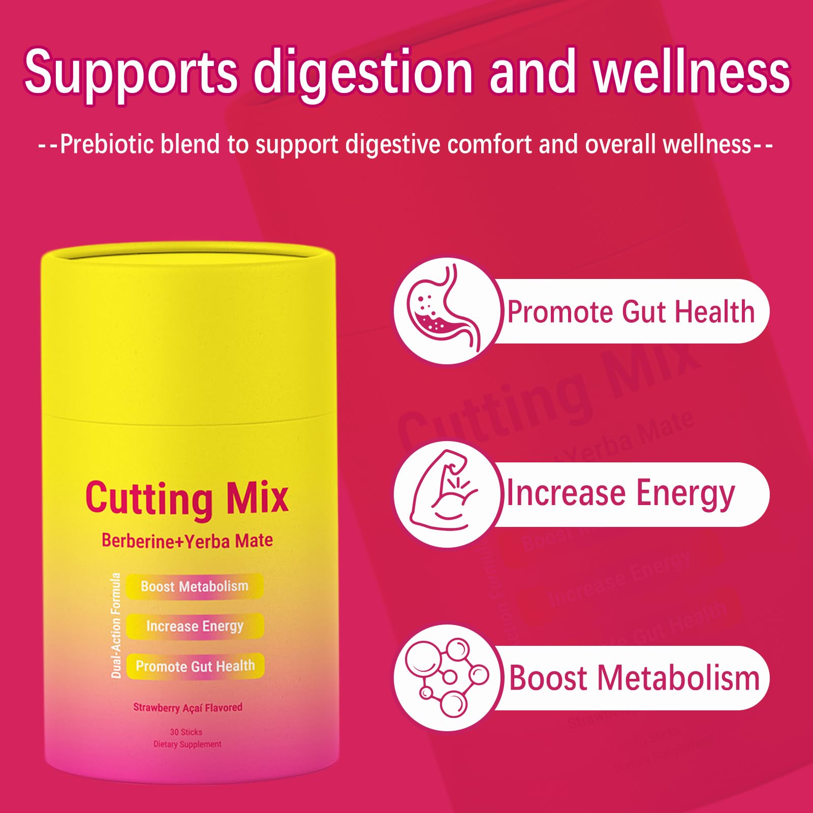 YYLLYY Cutting Drink Mix gros plan berberine et magnésium, ingrédients clés