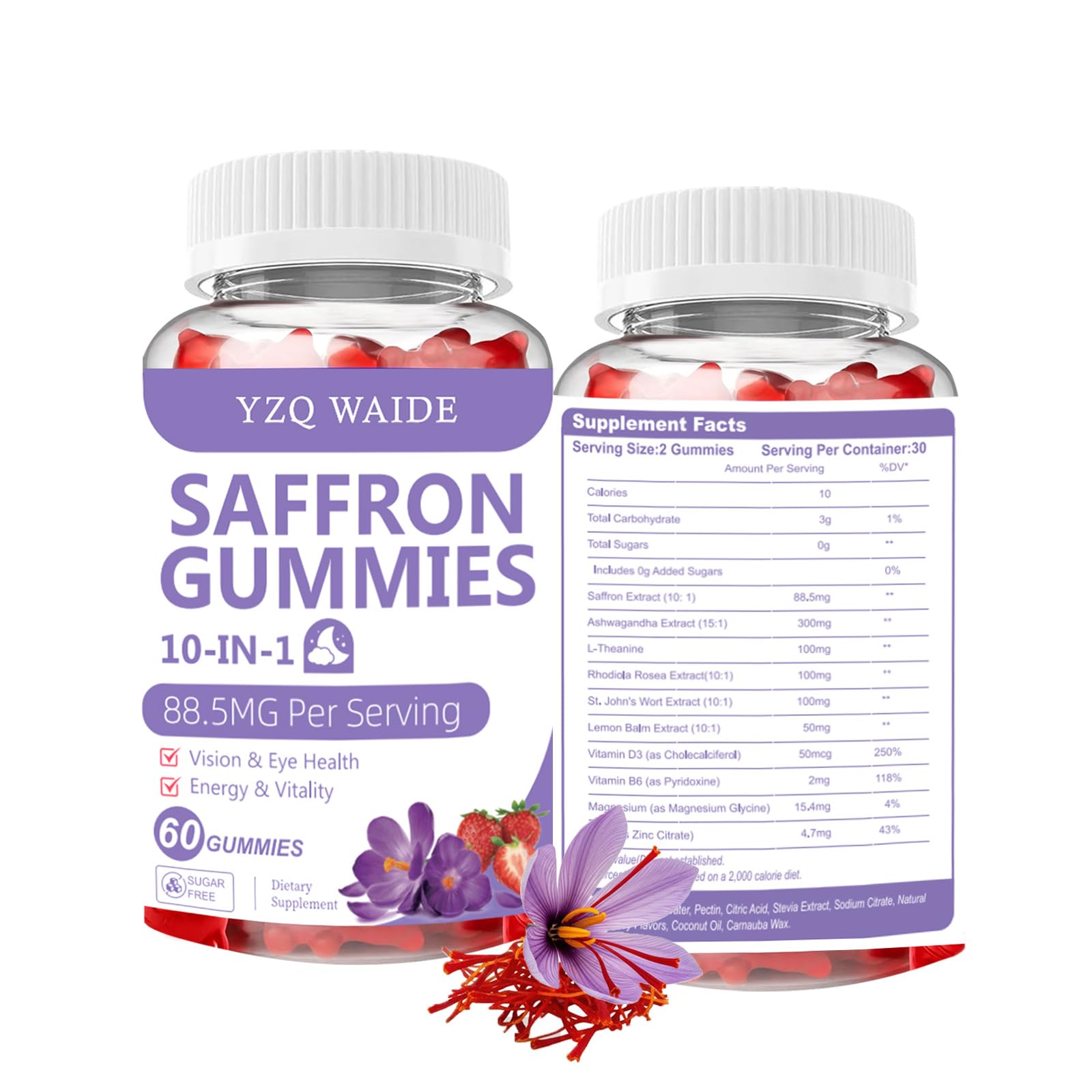 YZQ WAIDE gommes-safran-boite-60, format pratique pour usage quotidien.