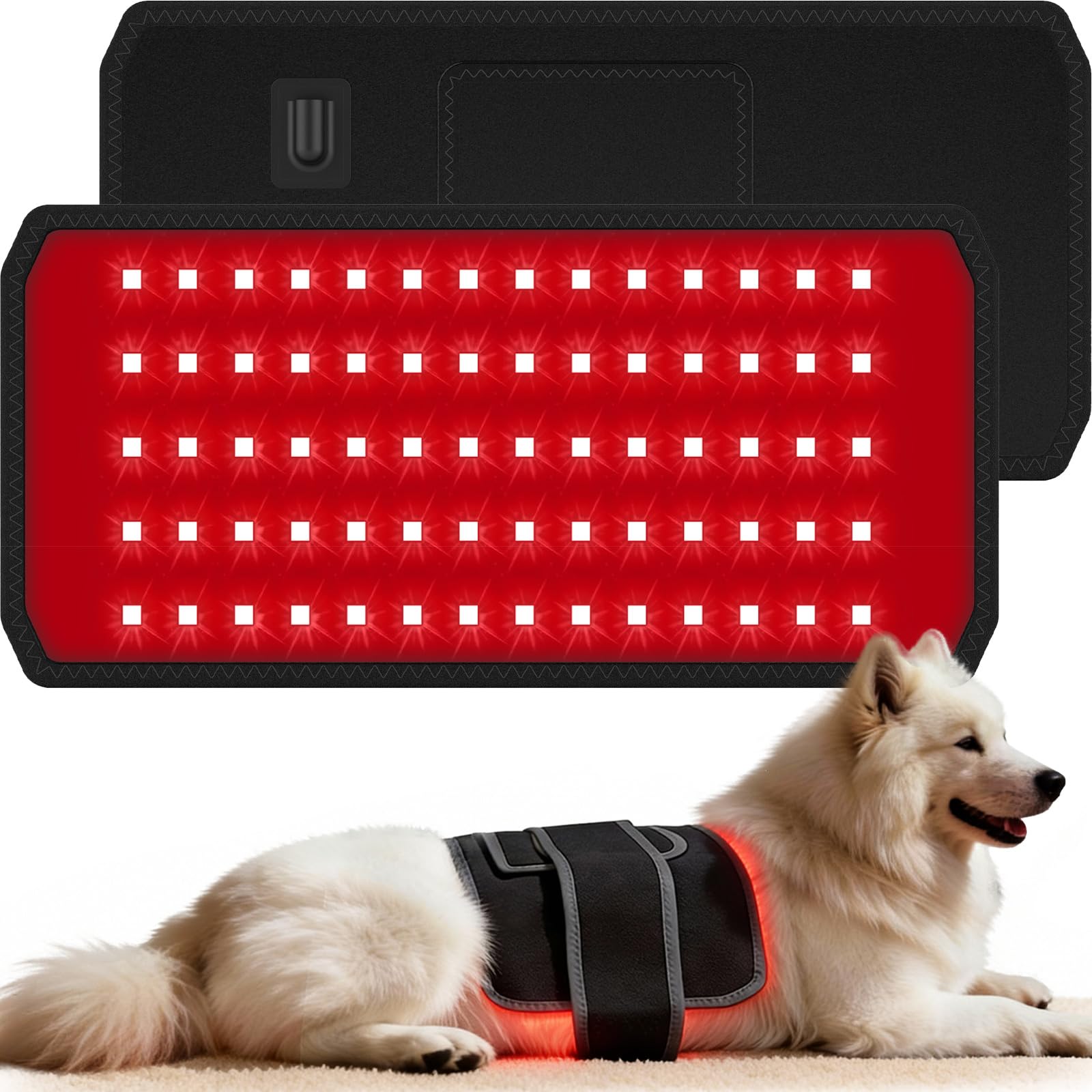 ZAEXAE Tapis lumière rouge 70 DEL pour chien, confort et détente