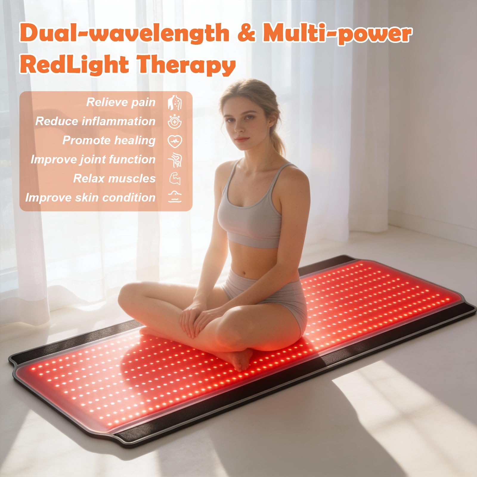 ZAEXAE tapis DEL 660 nm et 850 nm – répartition homogène sur le corps.