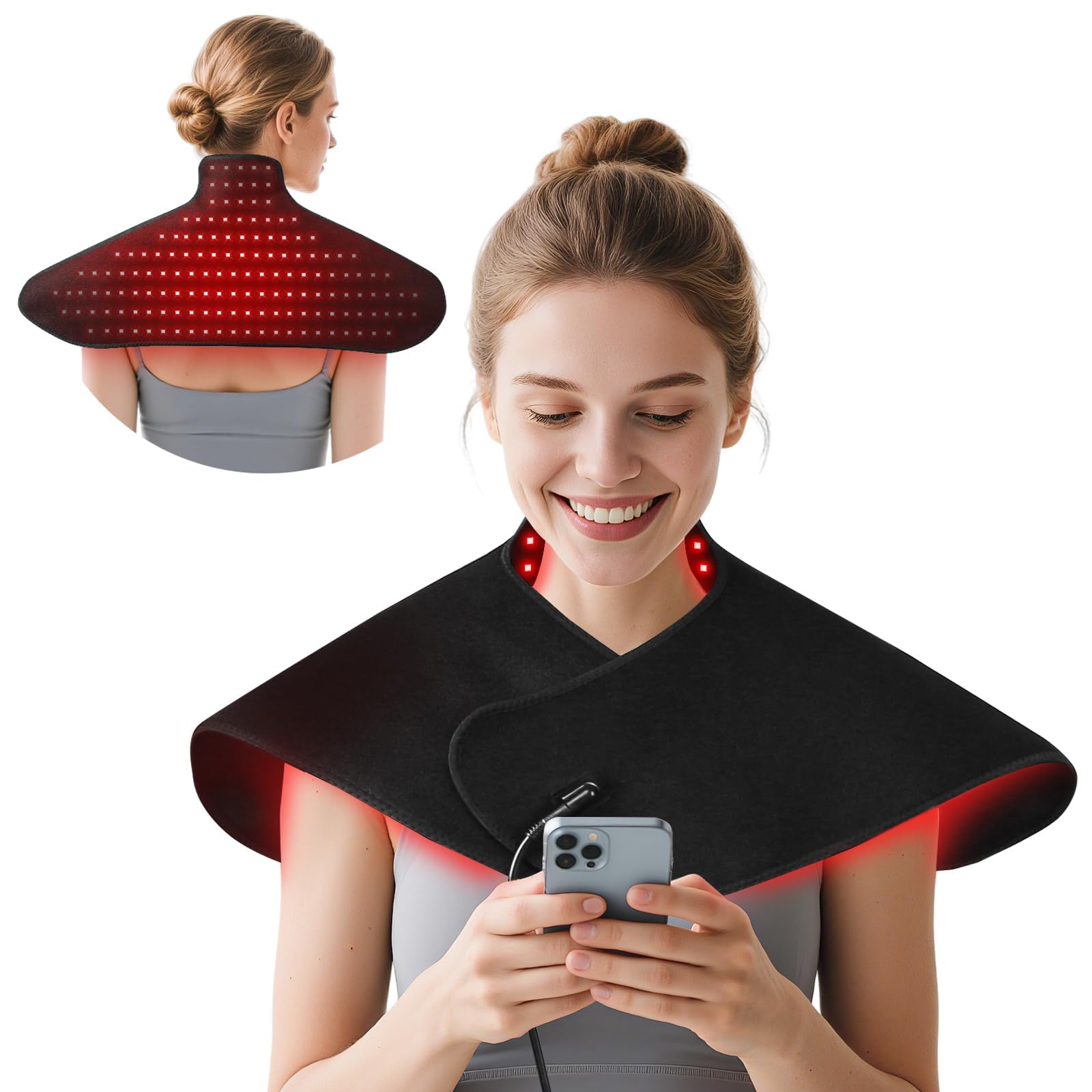 ZAEXAE tapis thérapie lumineuse pour le cou et les épaules, soulagement ciblé.