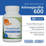 Capsules Zahler Ashwagandha 600 mg pour énergie mentale.
