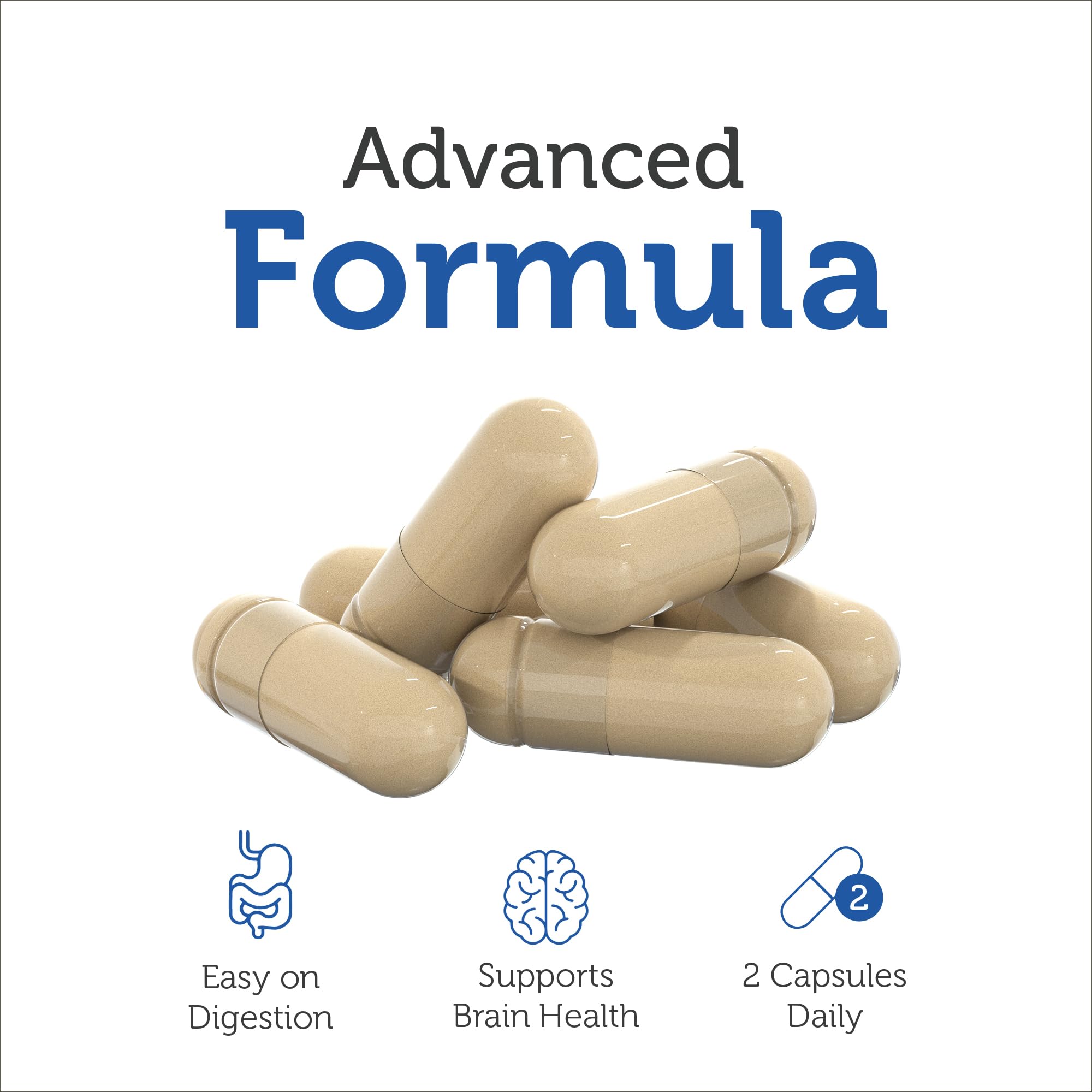 Dosage quotidien Zahler Ashwagandha, deux capsules à prendre.