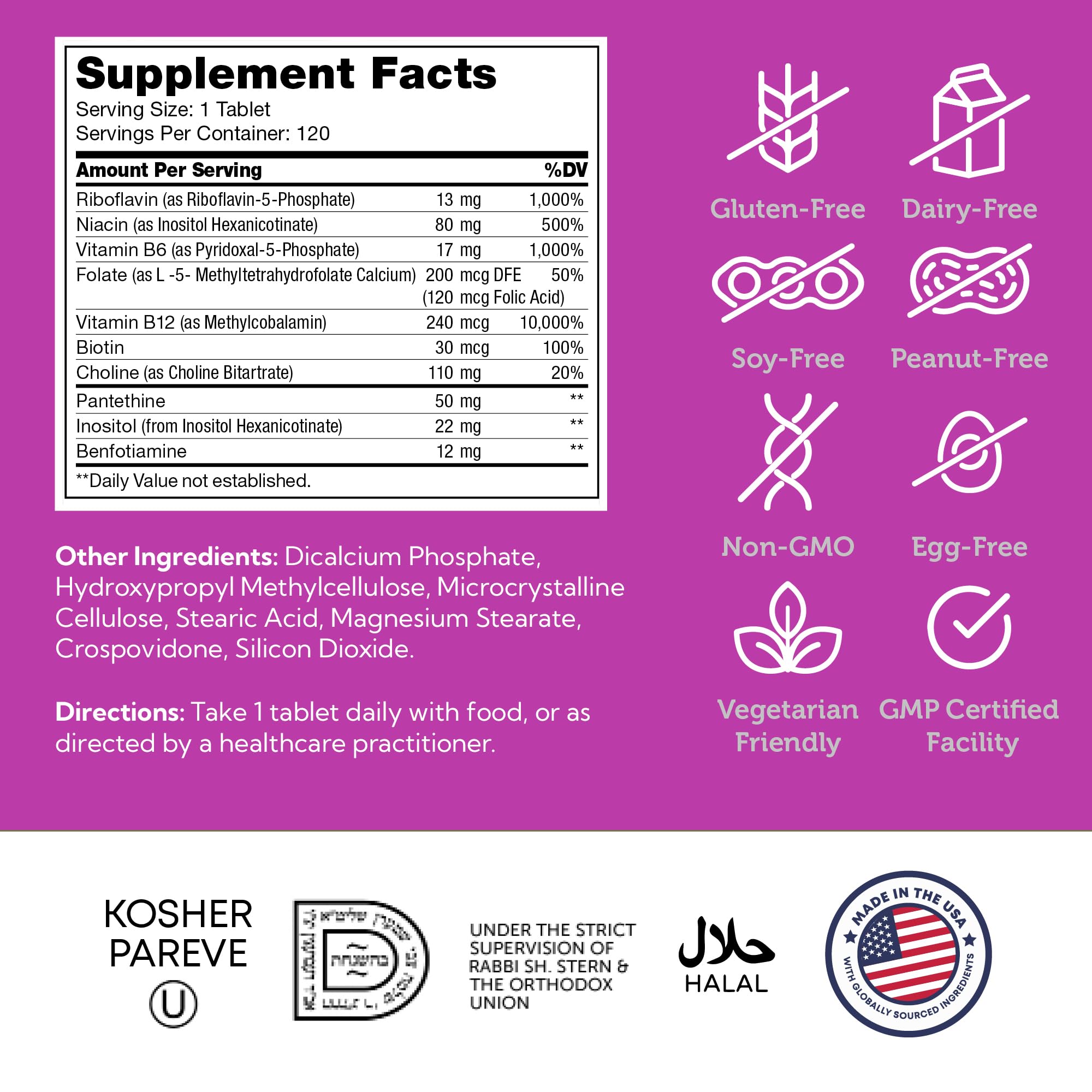 Zahler B-Complex – notice nutritionnelle et conseils d'utilisation