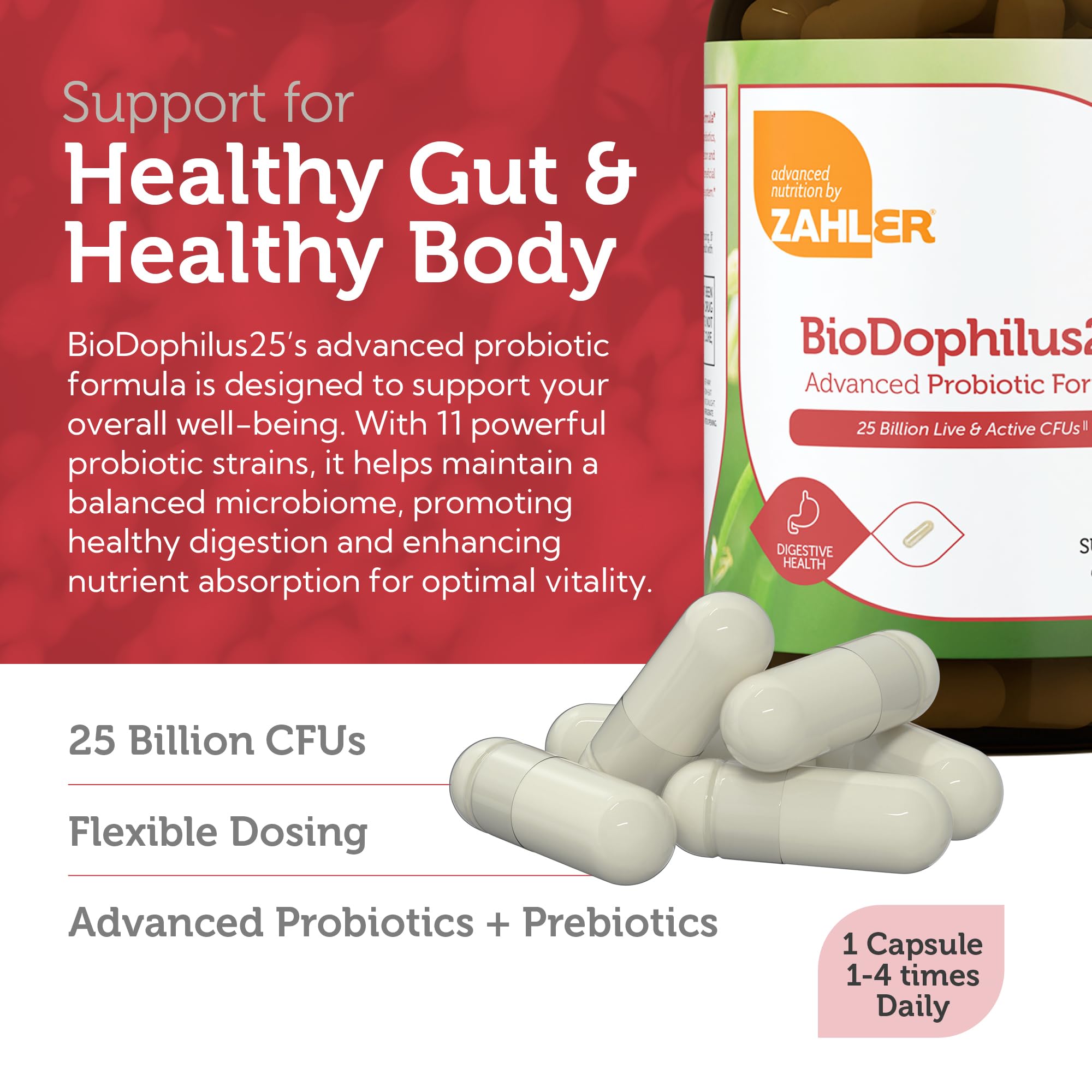 BioDophilus25 – 11 souches probiotiques pour une diversité bactérienne potentielle.
