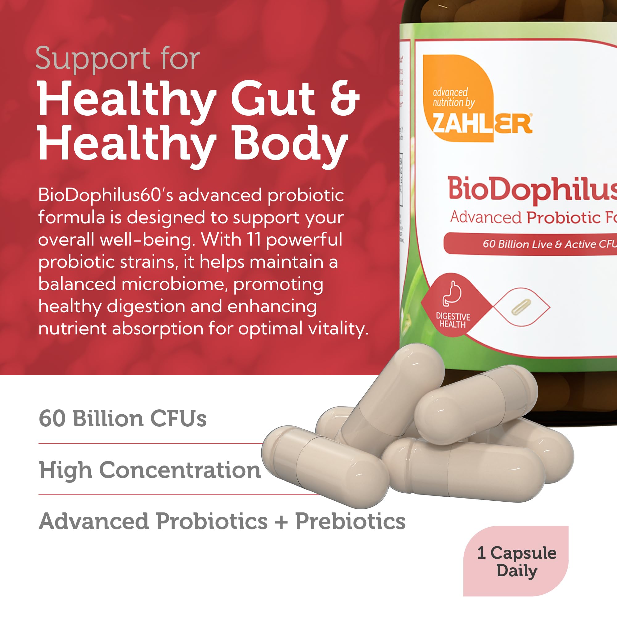 Zahler BioDophilus60 – utilisation avec verre d'eau, pratique au quotidien.