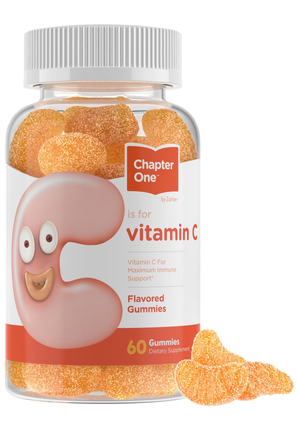 Gommes Zahler Chapter One vitamine C goût orange, soutien potentiel quotidien.