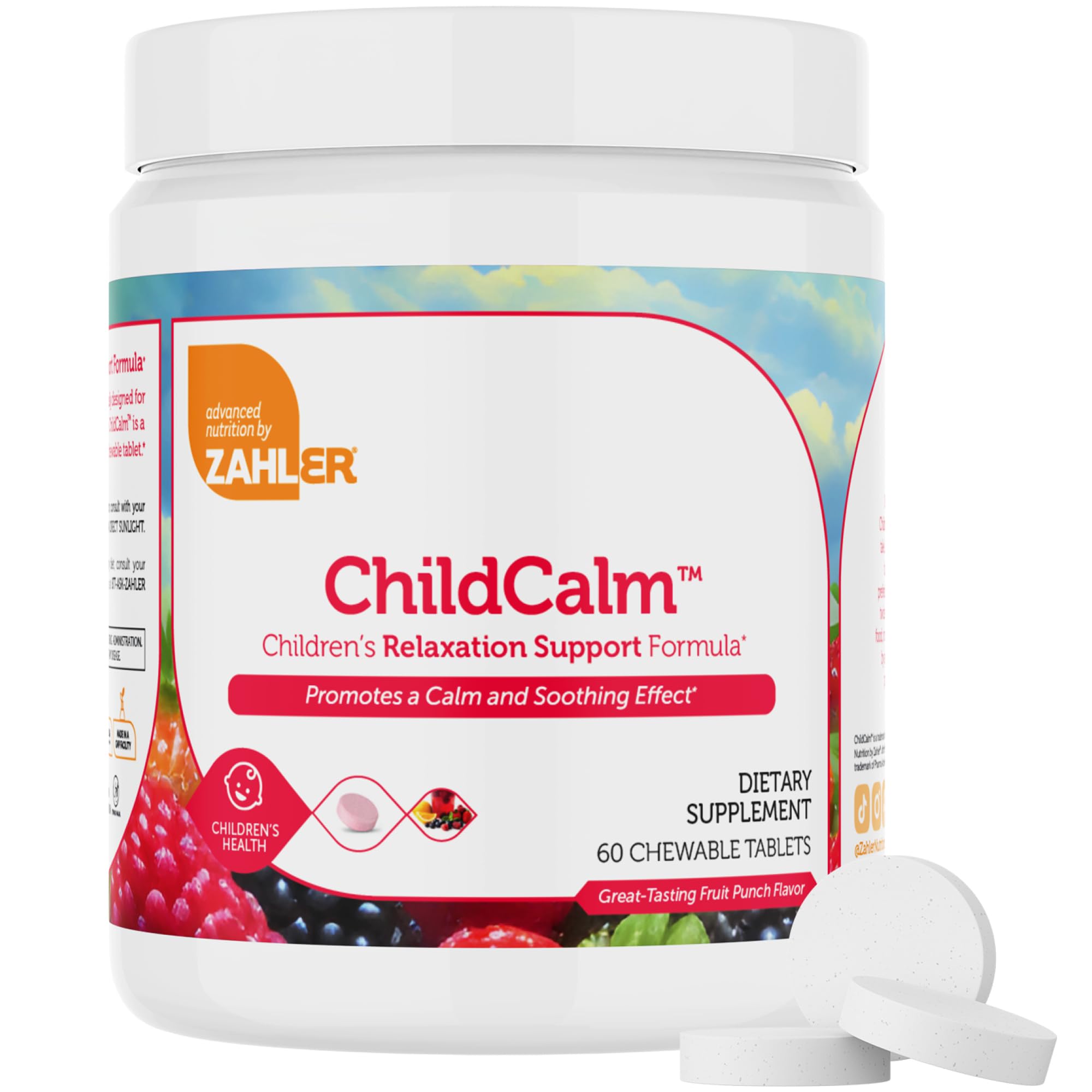 Gommes à mâcher Zahler ChildCalm, texture agréable et facile à prendre après l'école.