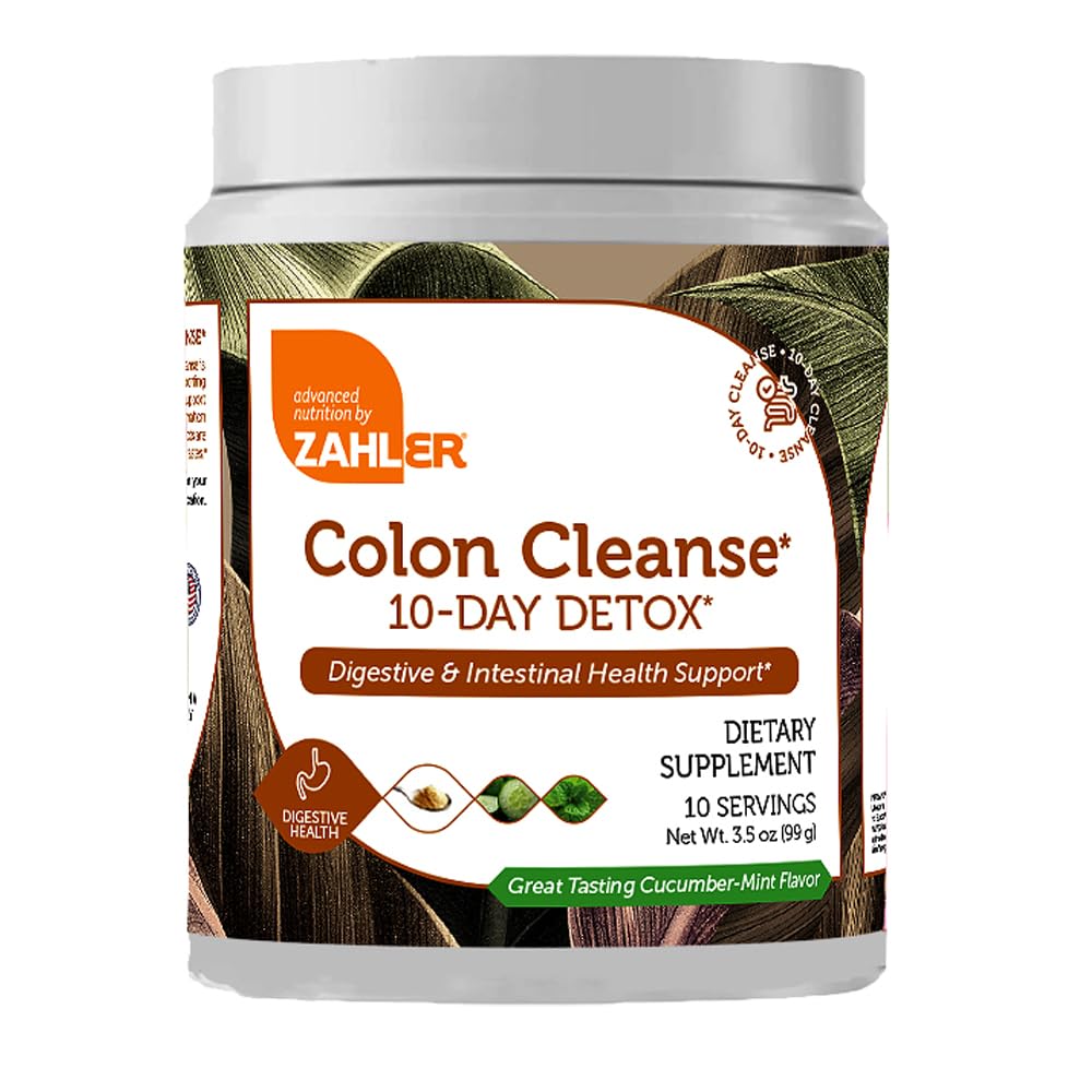 Zahler Colon Cleanse: poudre detox 10 jours pour soutenir votre routine digestive.